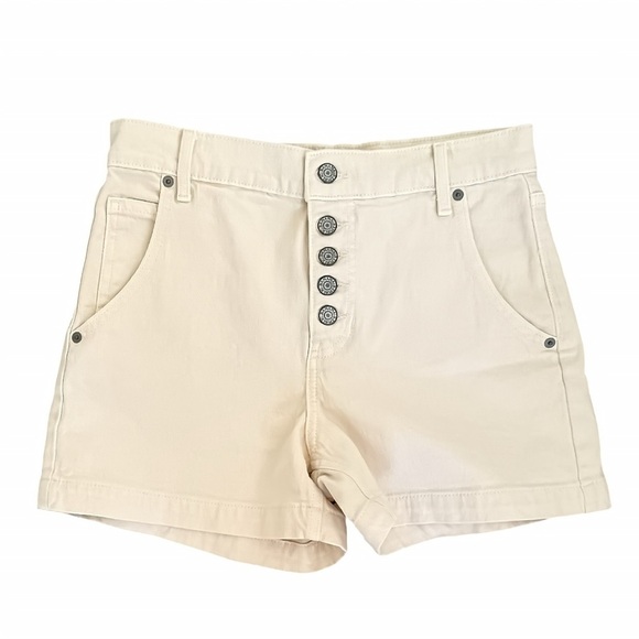 Banana Republic Women’s High-Waisted Twill Shorts | Sz 26 / 2 Ivory Button Fly - Picture 1 of 6